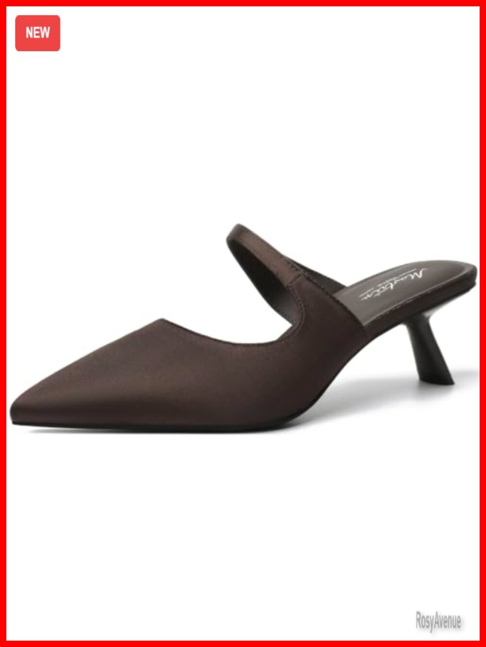 Kitten Heels Pointed Toe Satin Slip-On Dress Shoes for Party Wedding